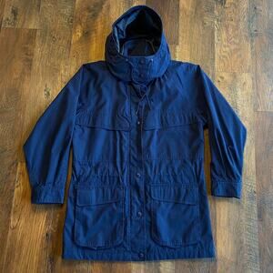 Eddie Bauer Women's Insulated Hooded Parka Medium Navy Blue Rain Jacket Coat